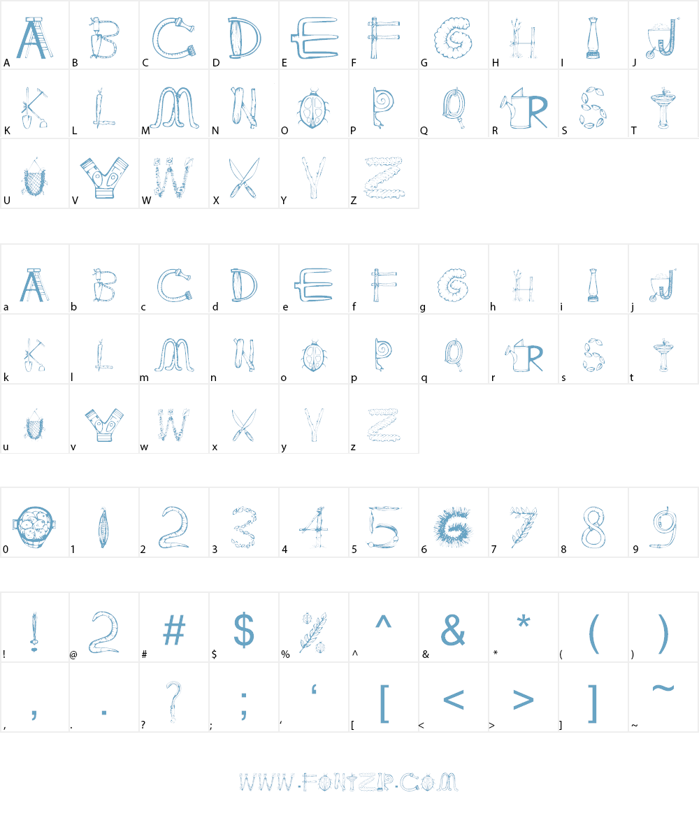 101 In My Yard Font Character